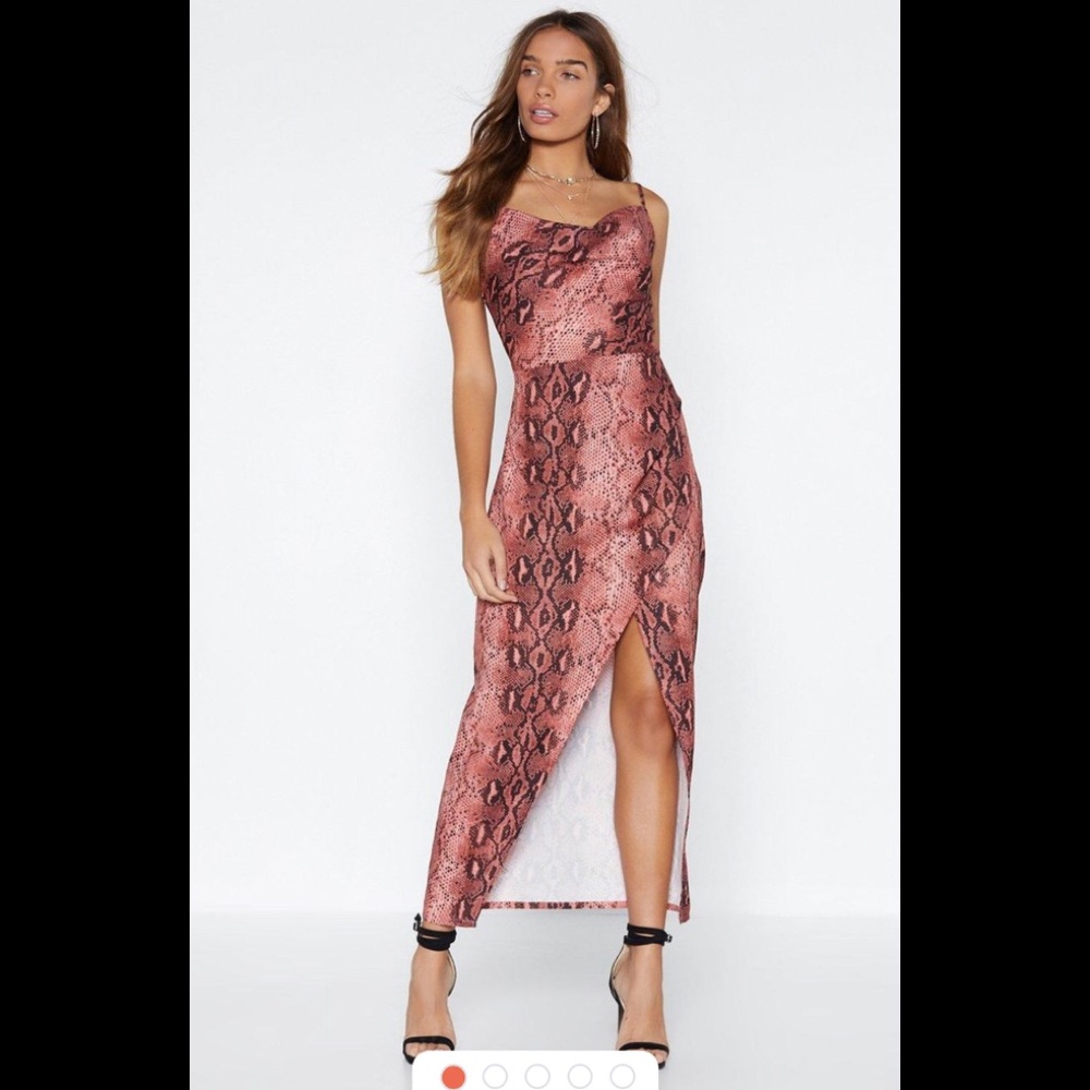Nasty Gal Collection MIDI  Dress Sz 2 Snake NWT